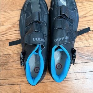 Shimano Black and Blue Cycling Shoes